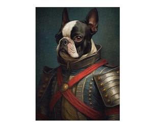 52x38cm/1000pcs Jigsaws Adults Puzzles Gifts Boston Terrier in Military Attire Puzzle for Adults Hands-on Game Wall Decoration Gifts for Friends And Family 52x38cm/1000pcs