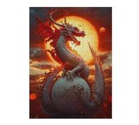 52x38cm/1000pcs Jigsaws Adults Puzzles Gifts Dragon's Sunset Majesty Jigsaws for Adults Relax Games Wall Decoration Great Gift for Gaming 52x38cm/1000pcs