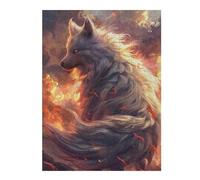 52x38cm/1000pcs Jigsaws Adults Puzzles Gifts Flame Fox Fantasy Artwork Puzzle for Adults Hands-on Game Wall Decoration Gifts for Friends And Family 52x38cm/1000pcs