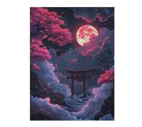 52x38cm/1000pcs Jigsaws Adults Puzzles Gifts Neon Torii Gate Nightscape Jigsaw Puzzle Hands-on Game Presents for Women Gifts for Friends And Family 52x38cm/1000pcs