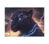 52x38cm/1000pcs Jigsaws Adults Puzzles Gifts Thunderous Panther Lightning Strikes Jigsaw for Adults Fun Games Birthday Present Great Gift for Gaming 52x38cm/1000pcs