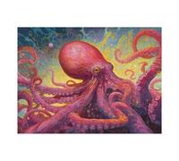 52x38cm/1000pcs Jigsaws Adults Puzzles Gifts Vibrant Octopus in Abstract Ocean Artwork -1 Jigsaw Puzzle Relax Games Staycation Kill Time Birthday Present, Gifts, 52x38cm/1000pcs