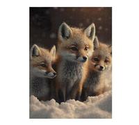 52x38cm/1000pcs Jigsaws Adults Puzzles Gifts Winter Fox Trio Jigsaw Puzzle Hands-on Game Presents for Women Gifts for Friends And Family 52x38cm/1000pcs