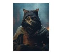 52x38cm/1000pcs Jigsaws Dark Evil Funny Ninja Cat Puzzles for Adults Anti-Stress Toys Pattern Assembly Deal As Gifts for The Whole Family 52x38cm/1000pcs