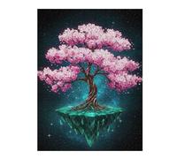 52x38cm/1000pcs Jigsaws for Adults Floating Cherry Blossom Tree Adult Jigsaw Puzzle Hands-on Game Staycation Kill Time Educational Challenge 52x38cm/1000pcs