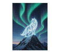 52x38cm/1000pcs Jigsaws for Adults Puzzle Aurora Spirit Wolf on Snowy Mountain Puzzles for Adults Anti-Stress Toys Wall Decoration Gifts for Friends And Family 52x38cm/1000pcs