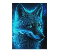 52x38cm/1000pcs Jigsaws for Adults Puzzle Blue Wolf Mystical Aura Adult Jigsaw Puzzle Relaxing Games Wall Decoration Gifts for Friends And Family 52x38cm/1000pcs