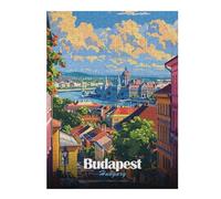 52x38cm/1000pcs Jigsaws for Adults Puzzle Budapest, Hungary Cityscape Illustration Puzzles for Adults Anti-Stress Toys Wall Decoration Gifts for Friends And Family 52x38cm/1000pcs