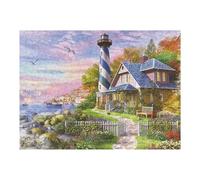 `52x38cm/1000pcs Jigsaws for Adults Puzzle Coastal Lighthouse Serenity Puzzle Adult Jigsaw Puzzle Toy Wall Decor Wall Art Challenging To Complete 52x38cm/1000pcs