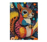 52x38cm/1000pcs Jigsaws for Adults Puzzle Colorful Squirrel Portrait Squirrel Home Decor Teenagers Puzzles Brain Teaser Game Analysis And Logic Gifts for Friends And Family 52x38cm/1000pcs