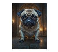 52x38cm/1000pcs Jigsaws for Adults Puzzle Grumpy Pug in A Grand Hall Teenagers Puzzles Brain Teaser Game Analysis And Logic Gifts for Friends And Family 52x38cm/1000pcs