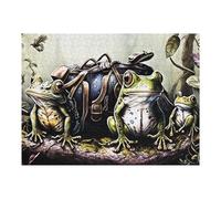 `52x38cm/1000pcs Jigsaws for Adults Puzzle Journey Begins Frogs with Backpacks Adult Jigsaw Puzzle Toy Wall Decor Wall Art Challenging To Complete 52x38cm/1000pcs