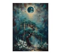 52x38cm/1000pcs Jigsaws for Adults Puzzle Mystical Tree Under A Glowing Moon Teenagers Puzzles Brain Teaser Game Analysis And Logic Gifts for Friends And Family 52x38cm/1000pcs