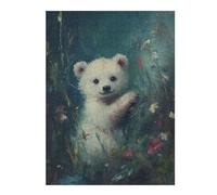 52x38cm/1000pcs Jigsaws for Adults Puzzle Smiling Polar Bear Cub Jigsaws for Adults Family Game Difficult Hard Gifts for Friends And Family 52x38cm/1000pcs