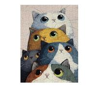 52x38cm/1000pcs Jigsaws for Adults Puzzle Stack of Colorful Cats Illustration Puzzle for Adults Anti-Stress Toys A Work of Art Challenging To Complete 52x38cm/1000pcs