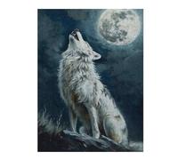 52x38cm/1000pcs Jigsaws for Adults Puzzle Wolf Howling Moon Night Adult Puzzles Hands-on Game Birthday Present Birthday Present, Gifts, 52x38cm/1000pcs