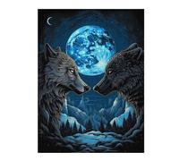 52x38cm/1000pcs Jigsaws for Adults Puzzle Wolf Moonlight Vintage Jigsaws for Adults Family Game Difficult Hard Gifts for Friends And Family 52x38cm/1000pcs