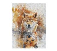 52x38cm/1000pcs Jigsaws for Adults Puzzle Wolf Reflection Watercolor Teenagers Puzzles Brain Teaser Game Analysis And Logic Gifts for Friends And Family 52x38cm/1000pcs
