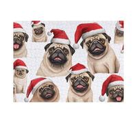 52x38cm/1000pcs Jigsaws for Teenagerss Christmas Pug Collection -2 Jigsaw Puzzle Relaxing Games Difficult Challenge Challenging To Complete 52x38cm/1000pcs