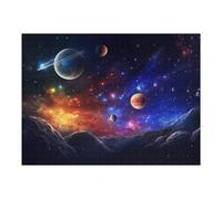 52x38cm/1000pcs Jigsaws for Teenagerss Cosmic Dreamscape Planets And Nebulae Jigsaw Puzzle Relaxing Games Difficult Challenge Challenging To Complete 52x38cm/1000pcs
