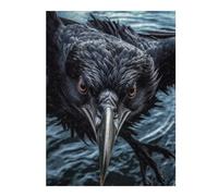 52x38cm/1000pcs Jigsaws for Teenagerss Curious Raven Flying Jigsaws for Adults Toy Wall Decor Home Decoration Challenging To Complete 52x38cm/1000pcs
