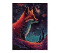 52x38cm/1000pcs Jigsaws for Teenagerss Fox Galaxy Nature Jigsaws for Adults Toy Wall Decor Home Decoration Challenging To Complete 52x38cm/1000pcs