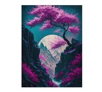 52x38cm/1000pcs Jigsaws for Teenagerss Magic Neon Tree Puzzle for Adults Fun Games Staycation Kill Time Challenging To Complete 52x38cm/1000pcs