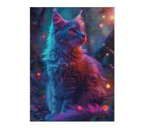 52x38cm/1000pcs Jigsaws for Teenagerss Magical Cat Puzzle for Adults Fun Games Staycation Kill Time Challenging To Complete 52x38cm/1000pcs