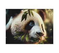 52x38cm/1000pcs Jigsaws for Teenagerss Painted Panda with Bamboo Puzzle for Adults Relaxing Games Enhance Memory Gifts for Friends And Family 52x38cm/1000pcs