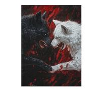 52x38cm/1000pcs Jigsaws for Teenagerss Puzzle Black And White Wolves Puzzle for Adults Hands-on Game Difficult Hard Parent-child Interaction 52x38cm/1000pcs
