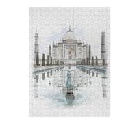 52x38cm/1000pcs Jigsaws for Teenagerss Puzzle Taj Mahal Puzzle for Adults Hands-on Game Difficult Hard Parent-child Interaction 52x38cm/1000pcs