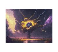 52x38cm/1000pcs Jigsaws for Teenagerss Puzzle Thunderstorm with Lightning Strikes -1 Jigsaw Puzzle Family Game Enhance Memory Birthday And Unique Gifts 52x38cm/1000pcs