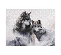 52x38cm/1000pcs Jigsaws for Teenagerss Puzzle Winter Wolf Pair Puzzle for Adults Hands-on Game Difficult Hard Parent-child Interaction 52x38cm/1000pcs