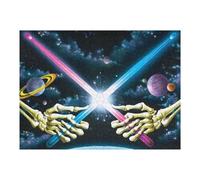 52x38cm/1000pcs Jigsaws for Teenagerss Skeletons Dueling Lightsabers in Space Puzzle for Adults Relaxing Games Enhance Memory Gifts for Friends And Family 52x38cm/1000pcs