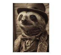 52x38cm/1000pcs Jigsaws for Teenagerss Sloth Retro Puzzle for Adults Fun Games Staycation Kill Time Challenging To Complete 52x38cm/1000pcs