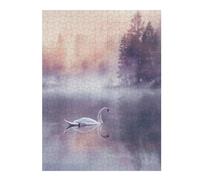 52x38cm/1000pcs Jigsaws for Teenagerss Swans Dawn Serenity Jigsaw Puzzle Relaxing Games Difficult Challenge Challenging To Complete 52x38cm/1000pcs