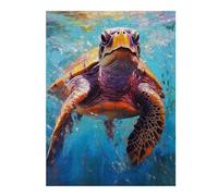 52x38cm/1000pcs Jigsaws Palette Turtle Painting Puzzles for Adults Anti-Stress Toys Pattern Assembly Deal As Gifts for The Whole Family 52x38cm/1000pcs