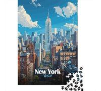52x38cm 1000pcs New York City Skyline 无水印 907EE Jigsaw Puzzle, 1000 Piece | For after-work downtime: Adult jigsaw puzzle with 1000 pieces is suited to quiet evenings and weekend relaxation.