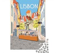 52x38cm/1000pcs, Paper Puzzle, 1000 Pieces, Lisbon Tram Portugal