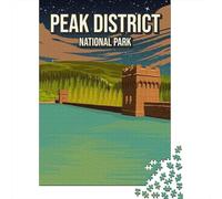 52x38cm/1000pcs, Paper Puzzle, 1000 Pieces, Peak District Minimal England National Park