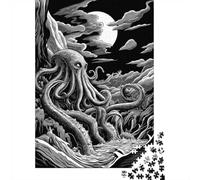 52x38cm/1000pcs, Picture Puzzle, 1000 Pieces, Cthulhu Mythos Octopus