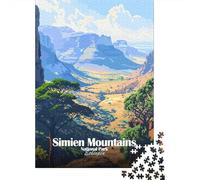 52x38cm/1000pcs, Picture Puzzle, 1000 Pieces, Simien Mountains National Park Ethiopia Poster