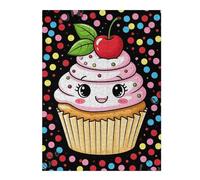 52x38cm/1000pcs Puzzle For Adults Cute Kawaii Cupcake with Cherry Topping Jigsaw Puzzle Relax Games Enhance Memory Deal As Gifts for The Whole Family 52x38cm/1000pcs