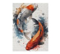 52x38cm/1000pcs Puzzle For Adults Koi Fish Japanese Puzzle for Adults Relaxing Games Staycation Kill Time Unique Birthday And Gifts 52x38cm/1000pcs