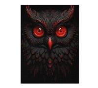 52x38cm/1000pcs Puzzle For Adults Owl Red And Black Animals Jigsaw Puzzle Relax Games Enhance Memory Deal As Gifts for The Whole Family 52x38cm/1000pcs