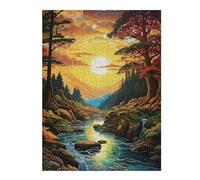 52x38cm/1000pcs Puzzle For Adults Pixelated Sunset River Landscape Jigsaw for Adults Hands-on Game A Work of Art Deal As Gifts for The Whole Family 52x38cm/1000pcs