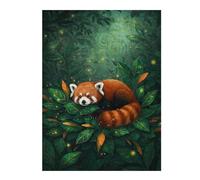 52x38cm/1000pcs Puzzle For Adults Red Panda Resting in Lush Foliage Jigsaw Puzzle Relax Games Enhance Memory Deal As Gifts for The Whole Family 52x38cm/1000pcs