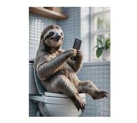 52x38cm/1000pcs Puzzle For Adults Sloth on Toilet Humor Jigsaw for Adults Hands-on Game A Work of Art Deal As Gifts for The Whole Family 52x38cm/1000pcs