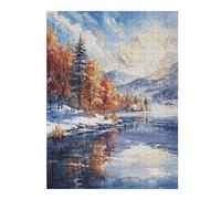 52x38cm/1000pcs Puzzle For Adults Winters Dawn Reflection Puzzle for Adults DIY Toys Presents for Women Deal As Gifts for The Whole Family 52x38cm/1000pcs