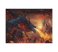 52x38cm/1000pcs Puzzles for Adults Dragon Breathing Fire Artwork Jigsaws for Adults Relaxing Games Presents for Women Unique Gifts for Birthday And Christmas 52x38cm/1000pcs